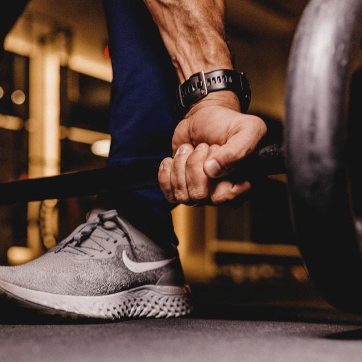 Professional gym interior with weight equipment